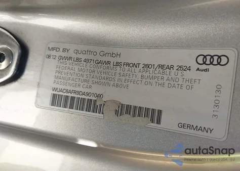 2013 Audi Rs 5 4.2 z USA, uszkodzony, nr VIN WUAC6AFR9DA901040